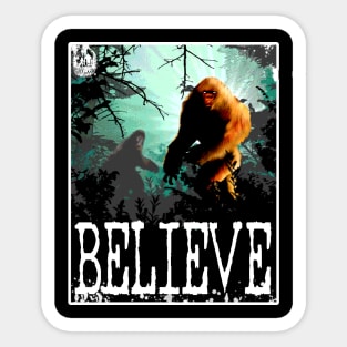 Bigfoot Believe Sasquatch Retro Sci-Fi Vintage Book Cover Cool Forest Sticker